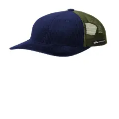 Limited Edition Spacecraft Conway Trucker Cap Structured Low Profile Corduroy Front Mesh Back Midnight Navy/ Sage