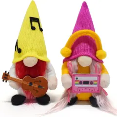2 Pcs Rock Roll Gnome Guitar Cassette Tape Disc Gnomes