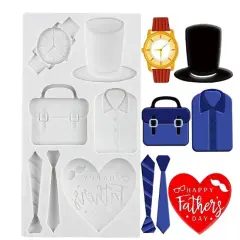 Father's Day Fondant Molds Mustache Tie Watch T-Shirt