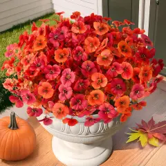 12 Artificial Flowers Fall Decoration - Fake Mums