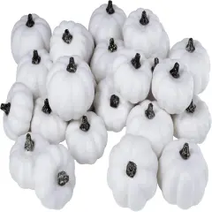 24 Pcs White Mini Artificial Pumpkins Table Centerpiece