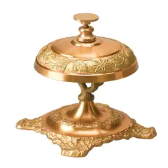 5 1/2 Inch Tall Brass Bell 3 1/4 Inch Diameter Gold