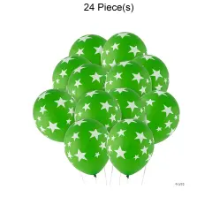 Stars 11" Latex Balloons 24 Pc Green