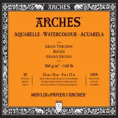 Arches Aquarelle Rough Watercolor Block 9"X12"- 140lb, 20 Sheets
