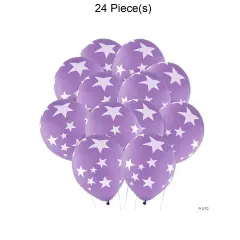 Stars 11" Latex Balloons 24 Pc Purple