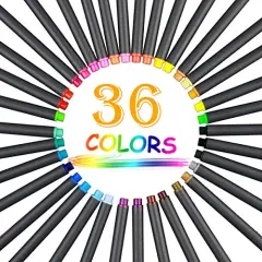 36 Colored Fineliner Pens Fine Tip Porous Pens for Journals, Planners, Writing, Note-Taking, Calendars, Agendas, Coloring, and Art School Office Supplies