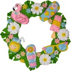 Bucilla Felt Wreath Applique Kit 16.5" Round-Summer