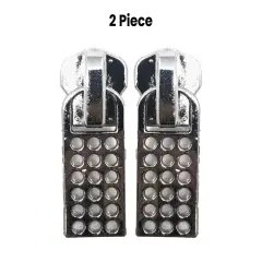 Zipper Pull &ndash; Tennis Style 8MM in Black, Nickel, Brass, and Copper Nickel (Silver)