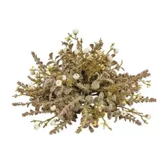 Plastic Pumpkin Berry Half Sphere with Textured Leaves and Foliage