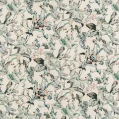 Seacrest - Aqua & Teal Abstract & Geometric,Floral Upholstery Fabric 54 Inches"