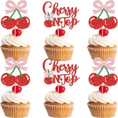 She's the Cherry On Top Cupcake Toppers
