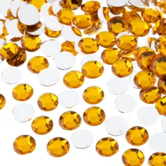 John Bead 8mm (SS39) Round Acrylic Flat Back Rhinestones, 1000pcs Gold