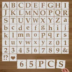 Letter Stencils for Painting, 65PCS Alphabet Stencils