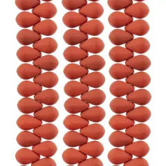 John Bead 114pcs 6x9mm Czech Glass White Alabaster Velvet Drop Bead Strands Terracotta