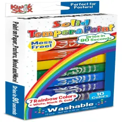 Kwik Stix Solid Tempera Paint Sticks 10/Pkg-Rainbow