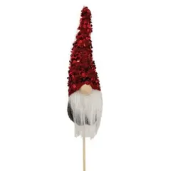 Red Sequin Gnome Pick for Christmas Vase and Floral Arrangements