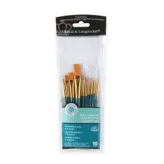 RSET-9156 | 10pc Golden Taklon Variety Brush Set