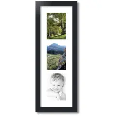 ArtToFrames Collage Photo Picture Frame with 3 - 5x7 inch Openings, Framed in Black with Over 62 Mat Color Options and Plexi Glass (CSM-3926-138)
