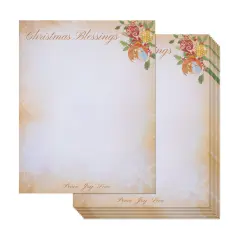 Faithful Finds 100 Sheets Christmas Blessings Letterhead Stationery Printer Paper, Letter Size Write Personalized Greetings, Get Creative and Crafty with Xmas Letter Paper Sheets (8.5 x 11 in) White