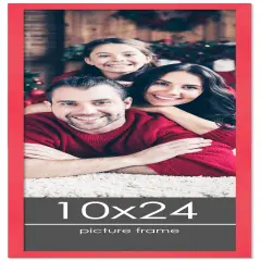 Panoramic Classic Modern Red Picture Frame - UV Acrylic, Foam Board Backing, Hanging Hardware