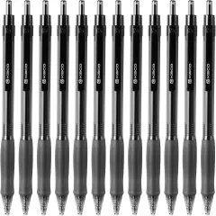 12 Pieces Black Gel Pens, 0.5 mm Fine Point (12 Black Set)