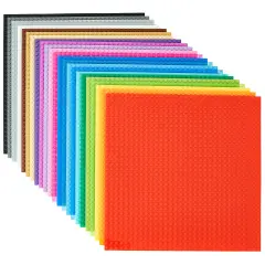 Strictly Briks 24 Pack Classic Baseplates 10x10 in, Stackable Building Plates with 32 x 32 Studs, Mats, Bases, Boards, Sheets 100% Compatible with All Major Brands, Rainbow Colors, Ages 3-14 Multicolor