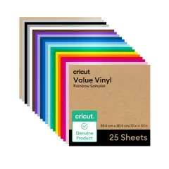 Cricut Value Vinyl, Rainbow Sampler (25 ct)
