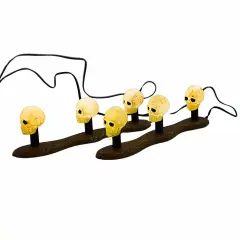 Department 56 Villages 1.0 Inch Skull Lawn Lights Halloween Halloween Village , Halloween Decor Village Halloween White