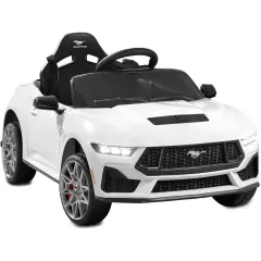 Best Choice Products Kids 12V Electric Ride-On Car Officially Licensed Ford Mustang w/ Remote, LED Lights White