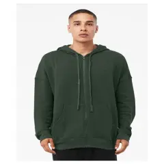 Bella + Canvas&reg; Sponge Fleece DTM Full-Zip Hooded Sweatshirt HEATHER FOREST