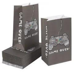 Gamer Party Favor Bags, Video Game Party Supplies (5.2 x 8.7 x 2.4 in, 36 Pack) Black