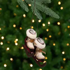 Northlight Buffalo Plaid Ice Skates Christmas Ornament - 4" Red