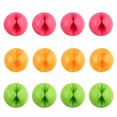 Cable Clip Organizer Cable Holder by Insten, (12-piece) Multicolor