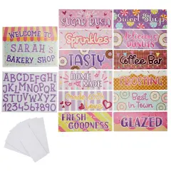 13 Pieces Donut Grow Up Two Sweet Birthday Party Decoration, Custom Signs Kit with Letter Stickers Multicolor