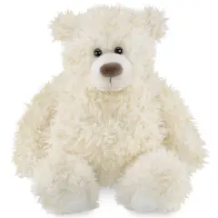 Bearington Scruffy White Plush Teddy Bear Stuffed Animal, 18 inch, For Ages 3-14