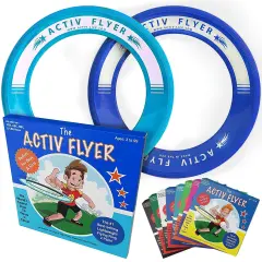 Activ Life 2 Pack Flying Rings for Kids, Fun Beach Toys, Gifts for Boys & Girls Aged 3-14, Cool Family Outdoor Games, Play at Swimming Pool, Playground, Basket Fillers Birthday Presents, Cyan/ Blue