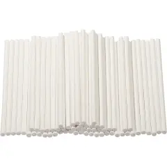 300 Pack Cake Pop Sticks 4 Inch Paper Treat Sticks for Lollipops, Candy Apples, Suckers (White)