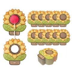 Wrapables Birthday Lollipop Paper Card Candy Holders, Party Supplies, Decorations, Party Favors (100pcs), Sunflowers