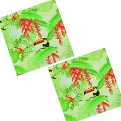 Toucans On Palm Leaves Printed Spandex Fabric