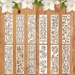 12 Pieces Border Leaf Stencil