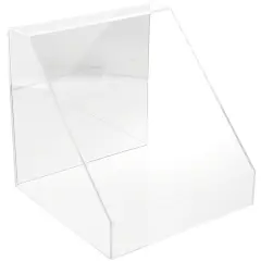 Plymor Clear Acrylic Slanted Front Display Case, 12" x 12" x 12" No Base (Mirrored)