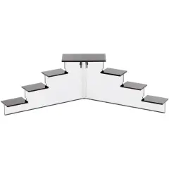 Plymor Black Acrylic (Mirrored) 7-Item Mini Display Stairs, 4.125" H x 14.75" W x 6" D