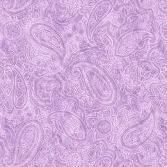 Purple Lilac Paisley Jane Cotton Wideback Fabric per yard