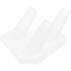 Plymor Frosted Acrylic Ring Finger Display, Triple on Triangle Base, 3.5" W x 3.25" D x 1.75" H