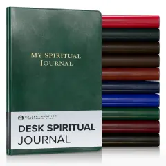 Gallery Leather Desk Spiritual Journal - 8"x5.5" Acadia Green