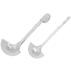 Chef Craft Mini Plastic Dressing and Sauces Ladles, 1 Ounce 5.5 Inch and 2 Ounce 6 Inch, 2 Piece Set, Clear
