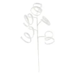 39" Iridescent Curly Hanging Spray: White/Silver