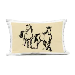 Stupell Industries Horses in Motion Gesture Outdoor Pillow, 14 x 7 x 20