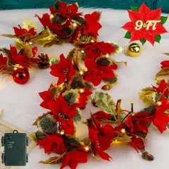 Christmas Poinsettia Garland,