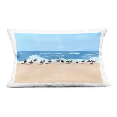 Stupell Industries Sunny Beach Day Birds Indoor Pillow, 14 x 7 x 20